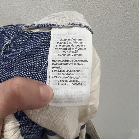 Madewell Huston Pants Womens Sz L Linen Blend Nautical Pocket Wide Leg Cropped - Picture 5 of 8